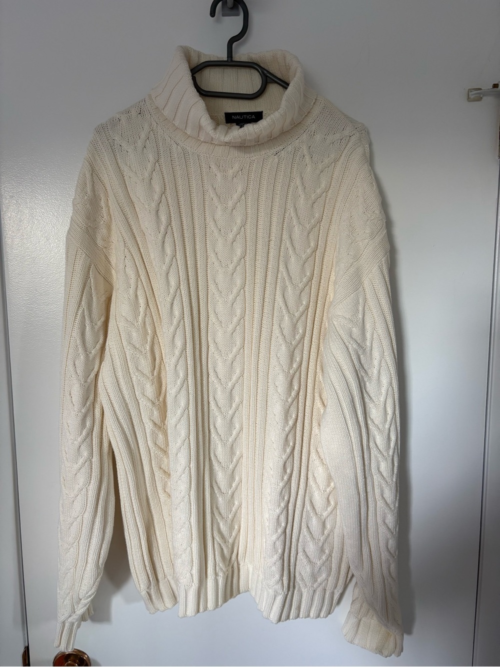 Nautica Cream Cable Turtleneck Sweater
